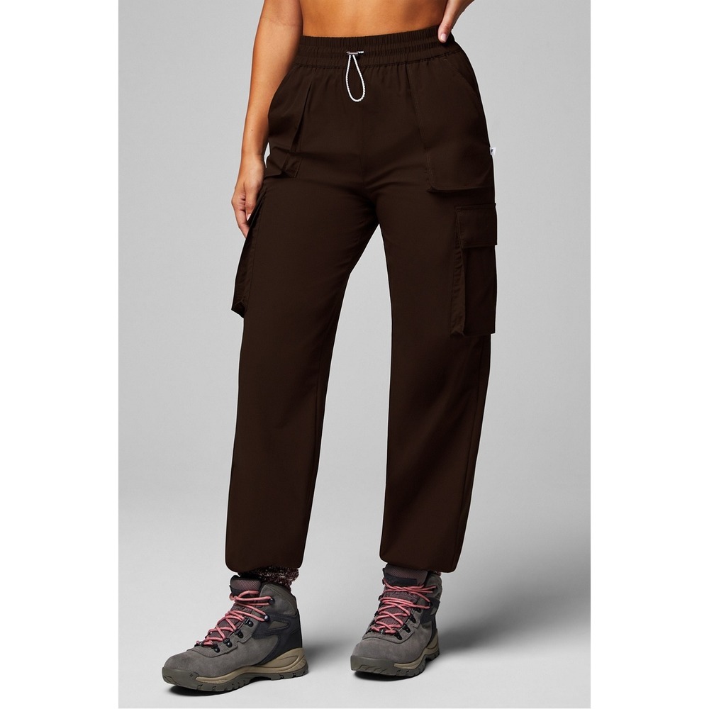 Fabletics Heights Cargo Pants Women XS Cacao Brown EUC Utility Gorpcore